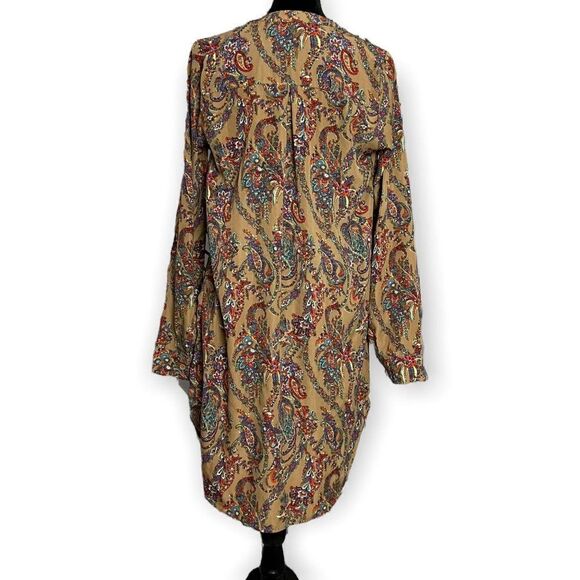 Timing Multicolored Paisley Print V-Neck Top Size Small Casual Tunic Workwear - Picture 3 of 8
